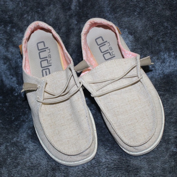 Hey Dude Shoes - Wendy Chambray White Nut Hey Dudes